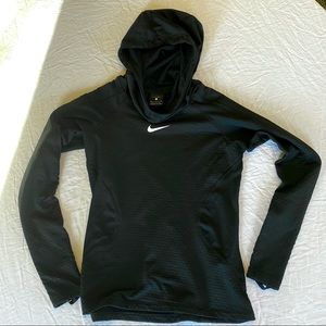 Nike Pro hooded athletic top in black size small